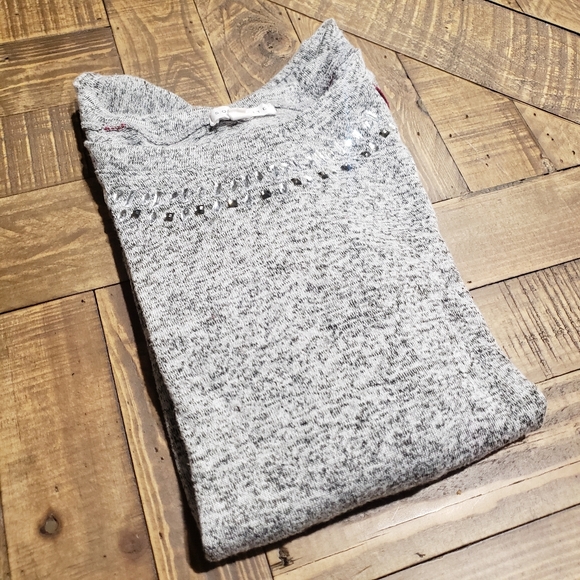 Socialite Crystal Gray Sweatshirt Size M - Picture 2 of 10